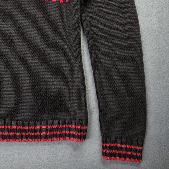 Jones Wear Sport Sweater Womens M Red Black Fair Isle Mock Neck Cotton Vintage - Picture 4 of 9